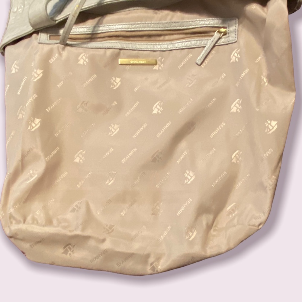 BRAHMIN White Bag Large Shoulder Pebble Off-White - Picture 7 of 13